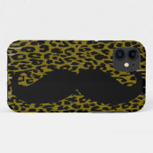 Funny Mustache über Leopard Skin 3 Case-Mate iPhone Hülle (Rückseite (Horizontal))