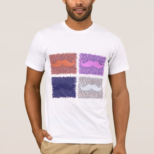 Funny Mustache über Leopard Skin 8 T-Shirt (Vorderseite)