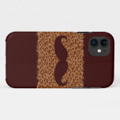 Funny Mustache über Leopard Skin Case-Mate iPhone Hülle (Rückseite (Horizontal))