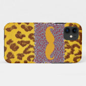 Funny Mustache und Leopard Print Case-Mate iPhone Hülle (Rückseite (Horizontal))