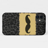 Funny Mustache und Leopard Print Case-Mate iPhone Hülle (Rückseite (Horizontal))