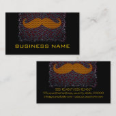 Funny Mustache und Schlicht Black Visitenkarte (Vorne/Hinten)