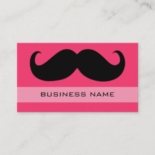 Funny Mustache und Schlichtes Hot Pink Visitenkarte
