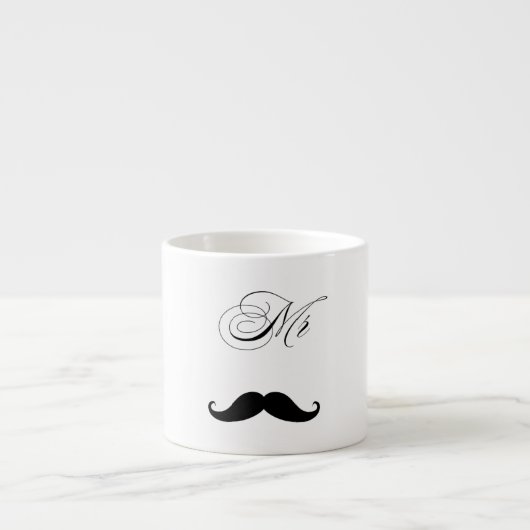 Funny Mustache Valentine Mug Espressotasse (Vorderseite)