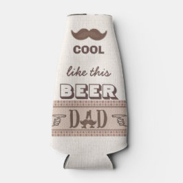 Funny Mustache Vater's Day Bester Vater jemals Coo Flaschenkühler