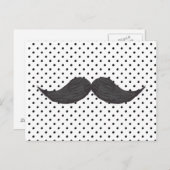 Funny Mustache Zeichnend und schwarze Polka Punkte Postkarte (Vorne/Hinten)
