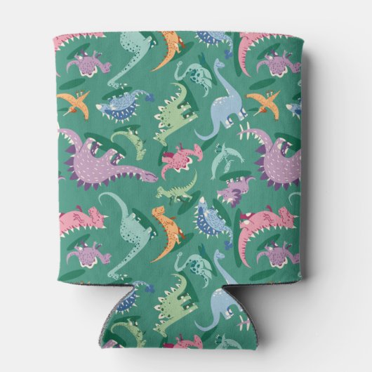 Funny Muster Dino Comic Dinosaurier Dosenkühler (Rückseite)