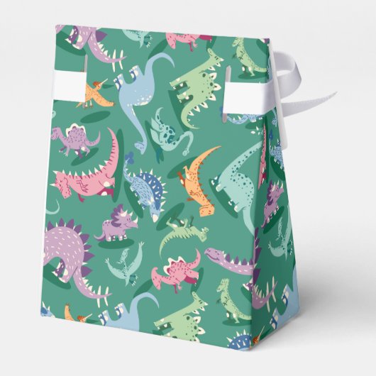 Funny Muster Dino Comic Dinosaurier Geschenkschachtel (Rückseite)