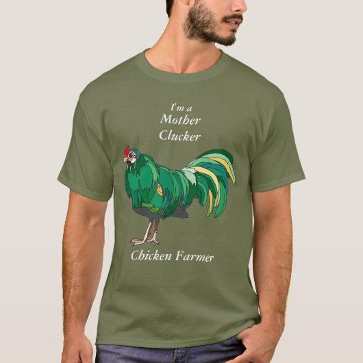 Funny Mutter Clucker Hühner Bauer Grünes Hühnchen T-Shirt (Vorderseite)