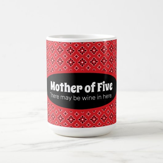 Funny Mutter der Big Family Red Bandana Custom Kaffeetasse (Mittel)