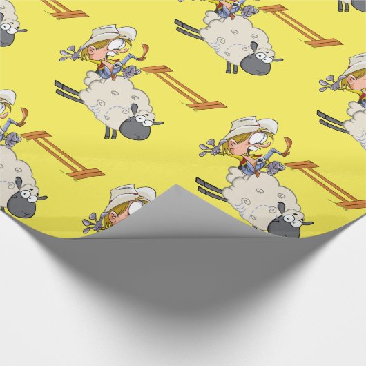 Funny Mutton Bustin Kid Geschenkpapier (Ecke)