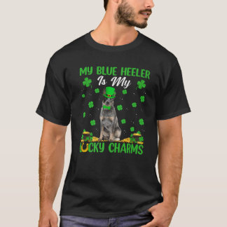 Funny My Blue Heeler Is My Lucky Charms St Patrick T-Shirt