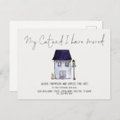 Funny My Cat und ich haben verschoben Script neue Ankündigungspostkarte (Vorne/Hinten)