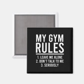 Funny my Gym Rules Magnet (Vorderseite/Rückseite)