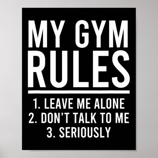 Funny my Gym Rules Poster (Vorne)