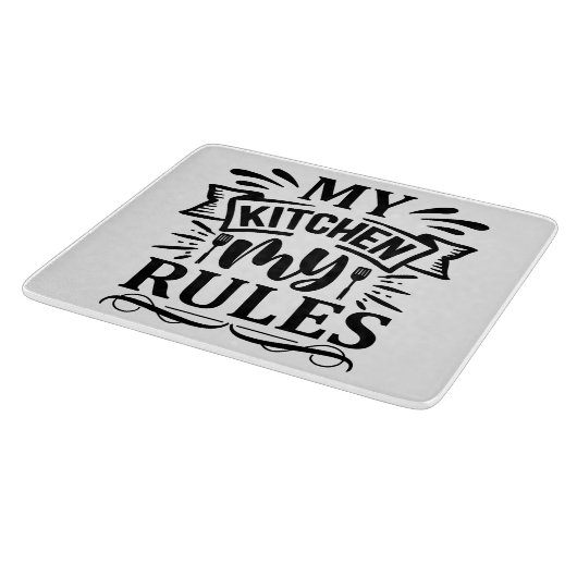 Funny My Kitchen My Rules Schneidebrett (Ecke)