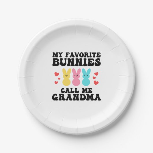 Funny My Liebes Bunnies nennt mich Großmutter Mutt Pappteller (Vorderseite)