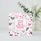 Funny My Lieblings-Mama Herzmuster Karte (Stehend Vorderseite)