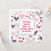 Funny My Lieblings-Mama Herzmuster Karte (Vorderseite/Rückseite Beispiel)