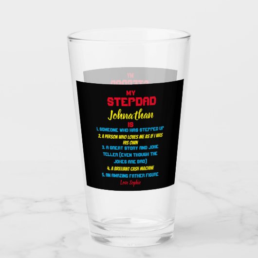 Funny My Stepdad Zitat Glas (Vorderseite)