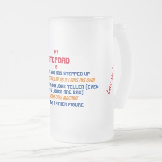 Funny My Stepdad Zitat Mattglas Bierglas (VorderseiteRechts)