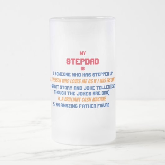 Funny My Stepdad Zitat Mattglas Bierglas (Mittel)
