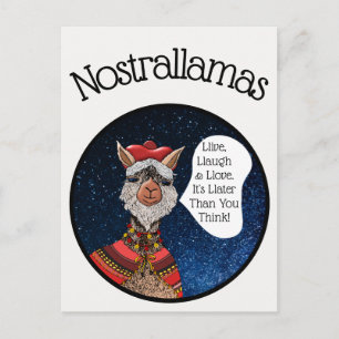 Funny Mystic Nostradamus Llama Pun Inspiriere Zita Postkarte