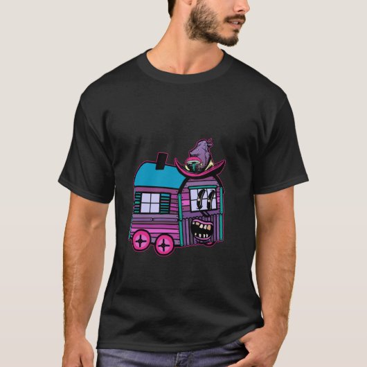 Funny Mysween Construction Truck Ghost T-Shirt (Vorderseite)