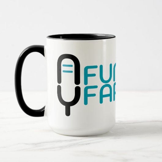 Funny N Farbsy Microphone Logo & Wordmark Mug Tasse (Links)