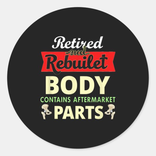 Funny nach Angesagter Operation Erholung bionisch Runder Aufkleber (Vorderseite)