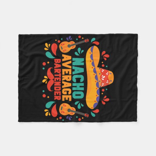 Funny Nacho Average Rtender Cinco De Mayo Mexican Fleecedecke (Vorderseite (Horizontal))
