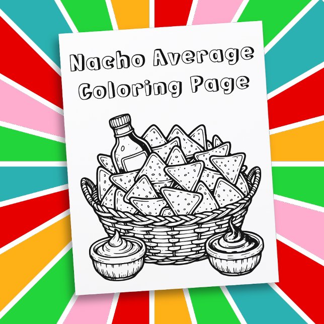 Funny Nachos und Salsa Coloring Page Puff (Von Creator hochgeladen)