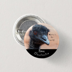 Funny nah von einer Emu in Australien Button