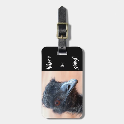 Funny nah von einer Emu in Australien Gepäckanhänger (Vorderseite vertikal)