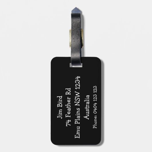 Funny nah von einer Emu in Australien Gepäckanhänger (Rückseite vertikal)