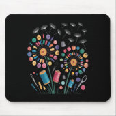 Funny Nähen Dandelion Blume Thread Tasten Quil Mousepad (Vorne)
