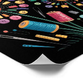 Funny Nähen Dandelion Blume Thread Tasten Quil Poster (Ecke)