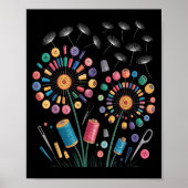 Funny Nähen Dandelion Blume Thread Tasten Quil Poster (Vorne)