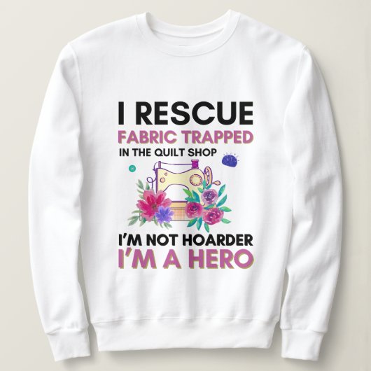 Funny Nähquote Vintage Blumennähmaschine Sweatshirt (Design vorne)