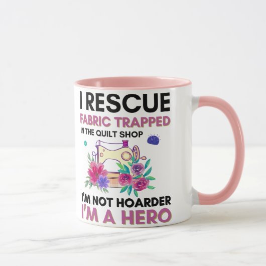 Funny Nähquote Vintage Blumennähmaschine Tasse (Rechts)