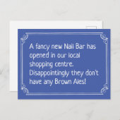 Funny Nail Bar Joke Postkarte (Vorne/Hinten)