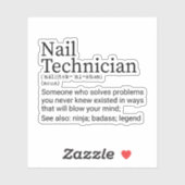 Funny Nail Tech Definition, Nageltechnikgeschenke Aufkleber (Blatt)