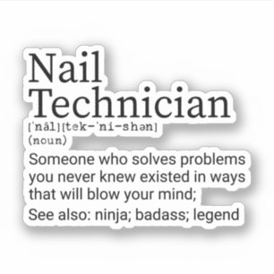 Funny Nail Tech Definition, Nageltechnikgeschenke Aufkleber