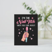 Funny Nail Tech Mitarbeiter Manicure Coworker Postkarte (Stehend Vorderseite)