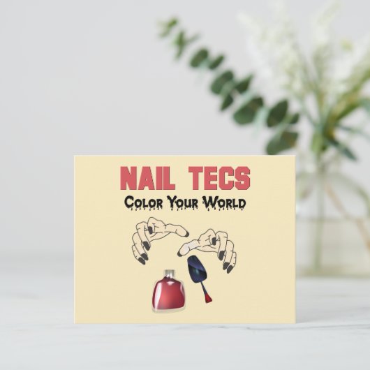 Funny Nail Tech Postkarte (Stehend Vorderseite)