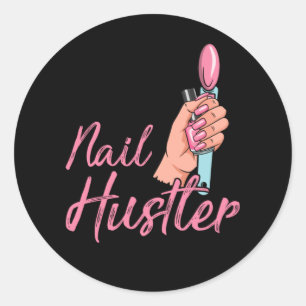 Funny Nail Technician Mitarbeiter Manicure Coworke Runder Aufkleber