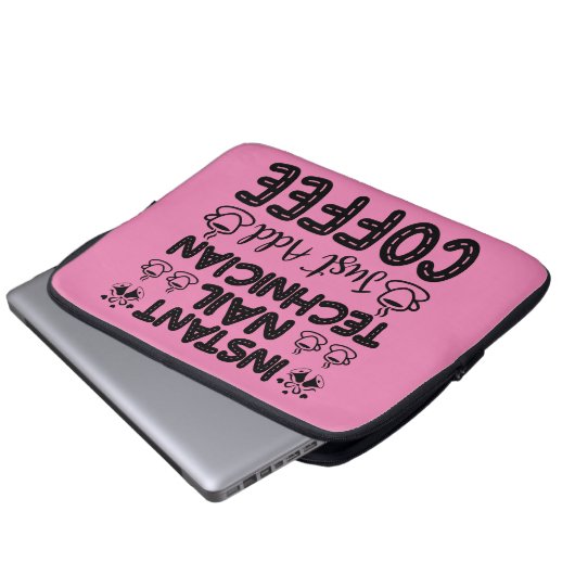 Funny Nail Techniker Kaffeekonzept Laptopschutzhülle (Vorne Knopf)