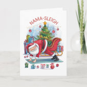 Funny Nama Sleigh Yoga Weihnachtskarte Feiertagskarte (Vorderseite)