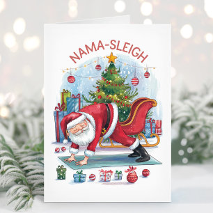 Funny Nama Sleigh Yoga Weihnachtskarte Feiertagskarte
