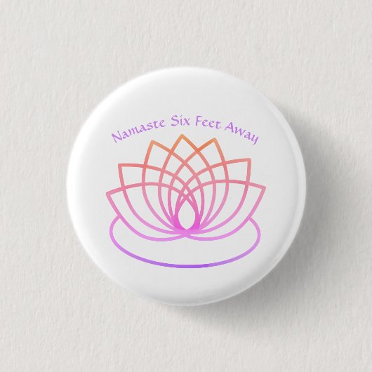 Funny Namaste sechs Meter entfernt Button (Vorderseite)